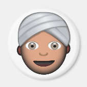 Mann mit Turban Emoji Magnet (Vorne)