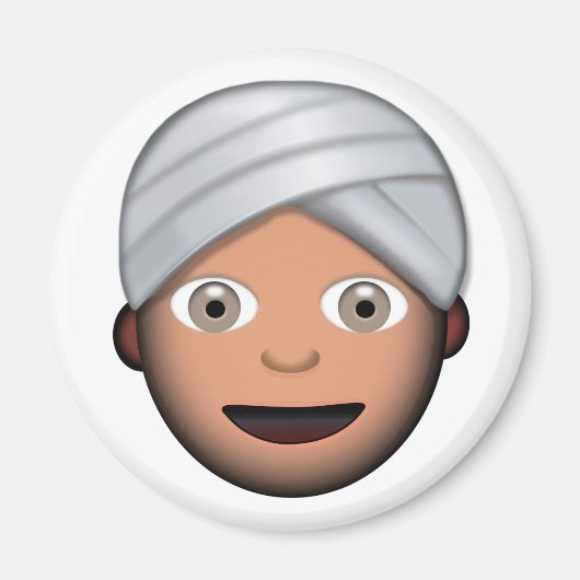 Mann mit Turban Emoji Magnet (Vorne)