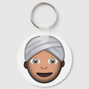 Mann mit Turban Emoji Schlüsselanhänger