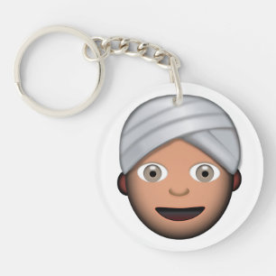 Mann mit Turban Emoji Schlüsselanhänger