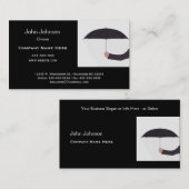 Mann mit Umbrella Schwarz-weißen Beruflich Visitenkarte (Vorne/Hinten)