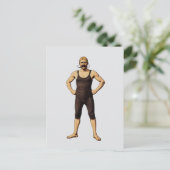 Mann mit viktorianischem Schnurrbart Postkarte (Stehend Vorderseite)