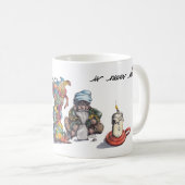 Mann mit Wäscherei hoch mit Eisen und Kerze gepols Kaffeetasse (VorderseiteRechts)