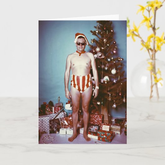 Mann mit Weihnachtskarte Karte (Gelbe Blume)