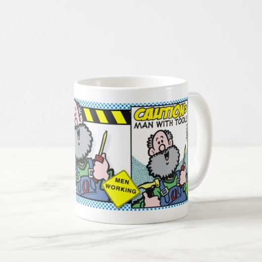 Mann mit Werkzeug Kaffeetasse (VorderseiteRechts)