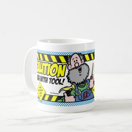 Mann mit Werkzeug Kaffeetasse (Vorderseite Links)