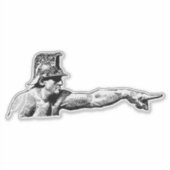 Mann mit Zeigefinger Aufkleber (Vorderseite)