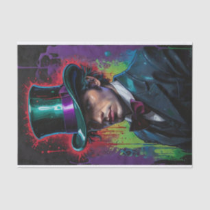Mann mit Zylinder 3  Surrealer Pop-Art-Decoupage Seidenpapier