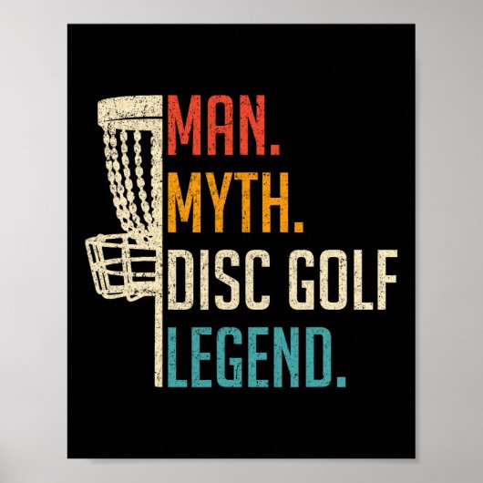Mann Myth Disc Golf Legende - Frisbee Disc Golf Sp Poster (Vorne)