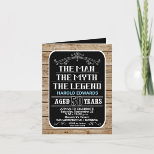 Mann, Mythos, Legende 50-jähriger Geburtstagskarte Einladung