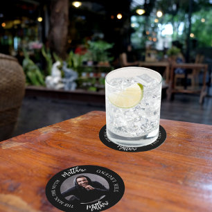 Mann Mythos Legende Foto Schwarz Weiß Party Runder Pappuntersetzer