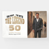 Mann Mythos Legende Luxus Schwarz Gold 50. Willkom Banner (Horizontal)
