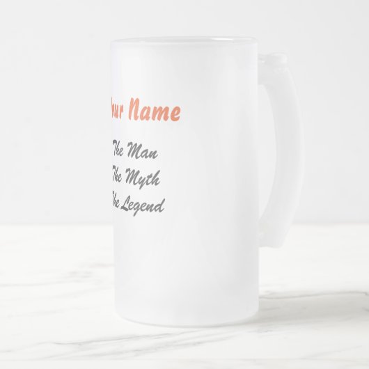 Mann, Mythos, Legenden-mattiertes Bier-Glas Mattglas Bierglas (VorderseiteRechts)