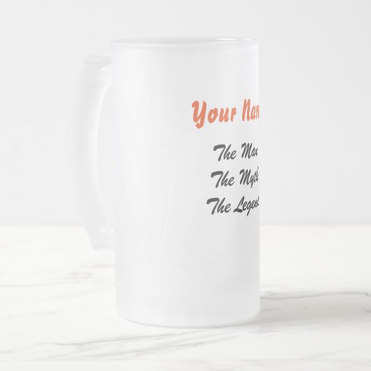 Mann, Mythos, Legenden-mattiertes Bier-Glas Mattglas Bierglas (Vorderseite Links)