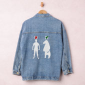 Mann oder Bär feministisches Mem weiß Jeansjacke (Hangar)