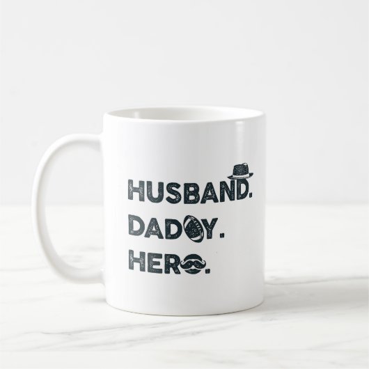 Mann. Papa. Held Kaffeetasse (Links)