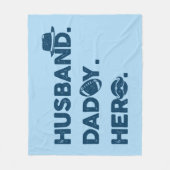  Mann.Papa. Held. Retro-Grafik Fleecedecke (Vorderseite)