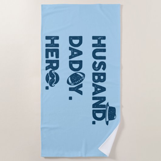 Mann.Papa. Held. Retro-Grafik Strandtuch (Vorderseite)