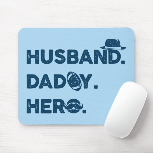 Mann. Papa. Held. Retro Graphic Mousepad (Mit Mouse)