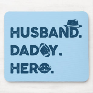 Mann. Papa. Held. Retro Graphic Mousepad