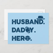 Mann. Papa. Held. Retro Graphic Postkarte (Vorne/Hinten)