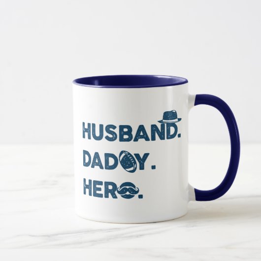 Mann. Papa. Held. Retro Graphic Tasse (Rechts)