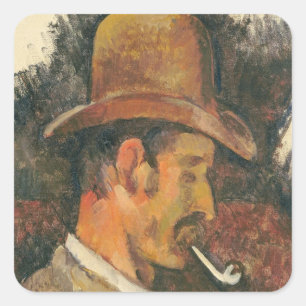 Mann Pauls Cezanne   im orientalischen Kostüm, Quadratischer Aufkleber