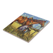 Mann, Pferd und Hund Fliese (Seite)