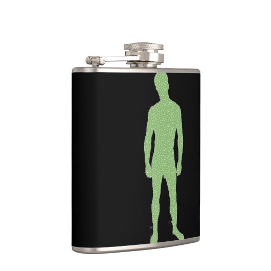 Mann Posing Flask Flachmann (Rechts)