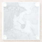 Mann rauchende Pfeife Manga Anime Glasuntersetzer (Rückseite)