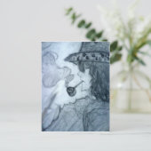 Mann rauchende Pfeife Manga Anime Postkarte (Stehend Vorderseite)