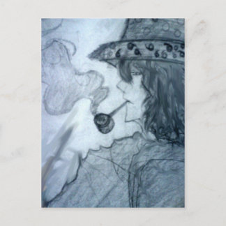 Mann rauchende Pfeife Manga Anime Postkarte