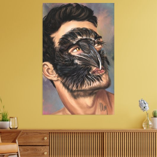 Mann Raven Leinwanddruck (Insitu (Wohnzimmer))