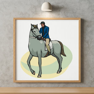 Mann reitet ein Pferd Poster