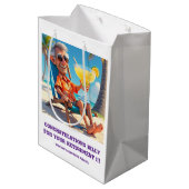 " MANN RETIRED AM STRAND " MITTLERE GESCHENKTÜTE (Rückseite Schrägansicht)