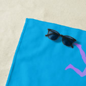 Mann Runner Silhouette Heartbeat Sky Blue Strandtuch (Beispiel)