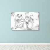 Mann sitzt, Ritter montierte sein Pferd Leinwanddruck (Insitu (Holzboden))