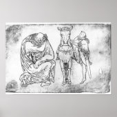 Mann sitzt, Ritter montierte sein Pferd Poster (Vorne)