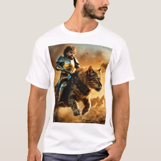 MANN SITZT UND LÄUFT MIT TIER T-Shirt