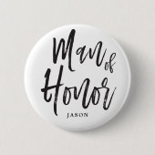 Mann Skript-Art-kundenspezifischen Hochzeit der Button (Vorderseite)