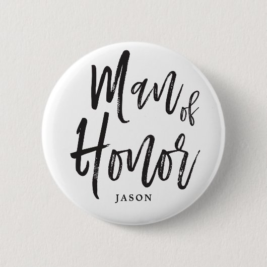 Mann Skript-Art-kundenspezifischen Hochzeit der Button (Vorderseite)