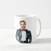 Mann Smoking Formal Rot Fliege Kaffeetasse (VorderseiteRechts)