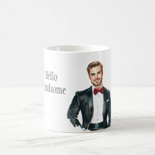 Mann Smoking Formal Rot Fliege Kaffeetasse (Mittel)