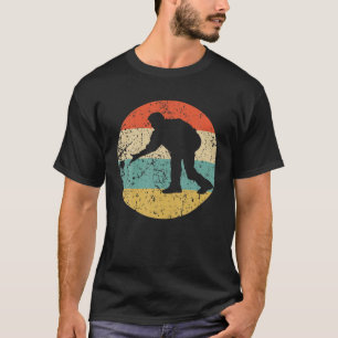Mann spielt Bocce Silhouette Retro Bocce Ball T-Shirt