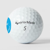 Mann spielt Golf Azure Blau Monogramm  Golfball (Logo)