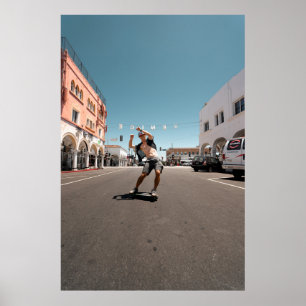 Mann spielt Skateboard Poster