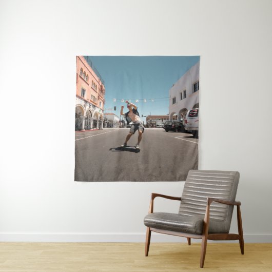 Mann spielt Skateboard Wandteppich (Beispiel)