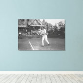 Mann spielt Tennis im Washington DC Turnier Leinwanddruck (Insitu (Holzboden))