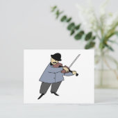 Mann spielt Violine Postkarte (Stehend Vorderseite)