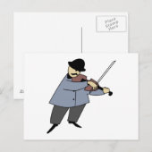 Mann spielt Violine Postkarte (Vorne/Hinten)